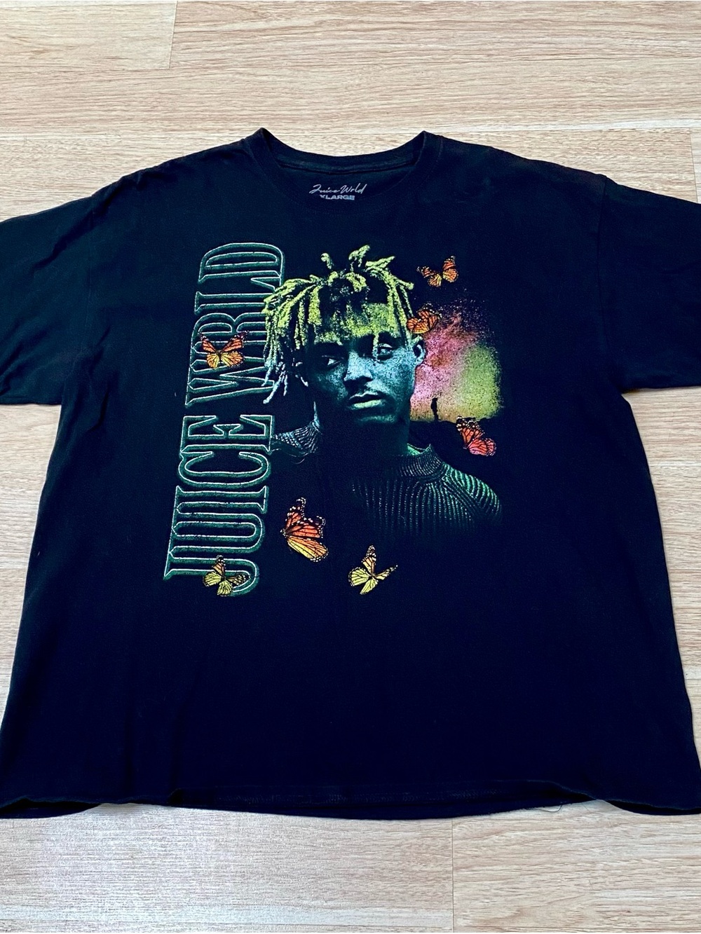 Juice WRLD T-Shirt Men’s XL Black Short Sleeve Graphic 100% Cotton Tee Shirt